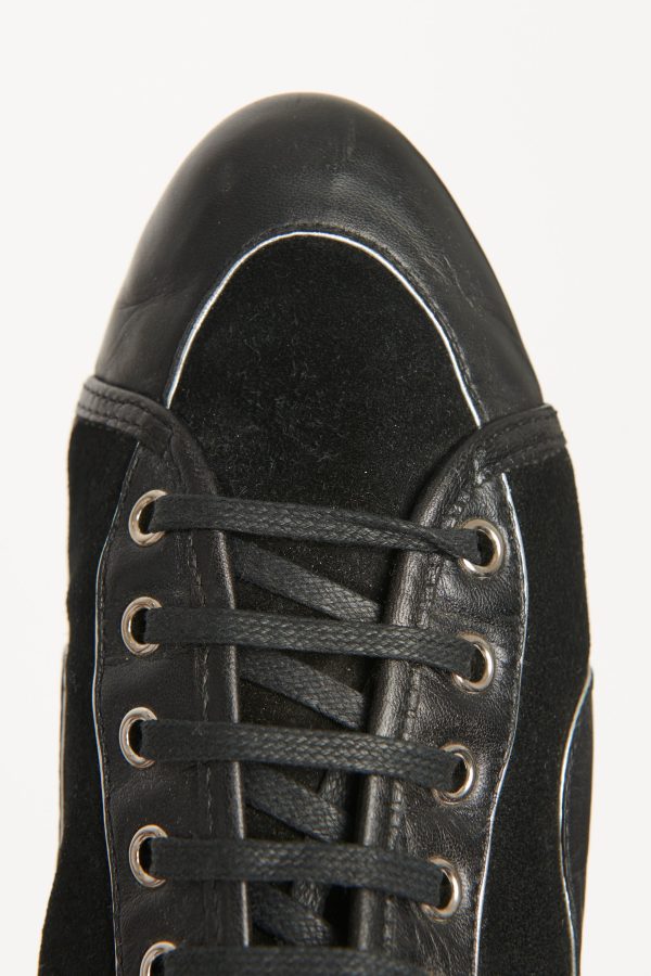 Leather Suede Low Top with Crystal Embellishment Preowned Sneakers Online now