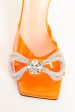 Fluo Orange PVC & Leather Preowned Double Bow Mules Sale