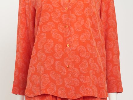 Silk Button Up Preowned Blouse on Sale