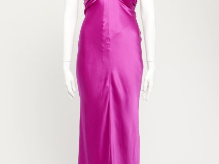 Magenta Silk Preowned Twisted Maxi Dress Discount