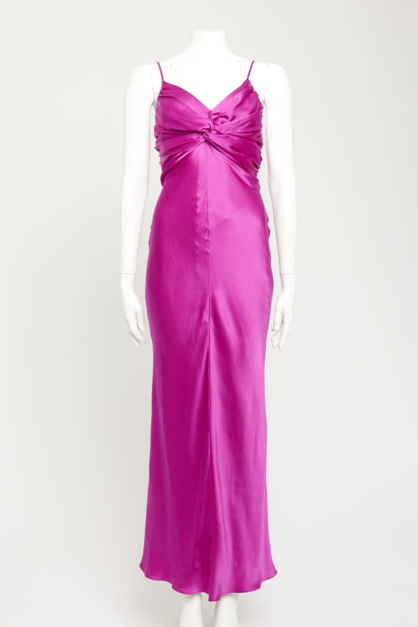 Magenta Silk Preowned Twisted Maxi Dress Discount