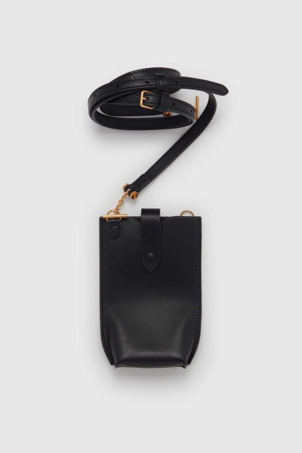 Black Atelier Calfskin Minimalist Pouch For Cheap