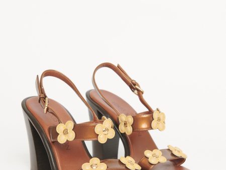 Floral Cut Out Preowned Embellished Sandals For Cheap