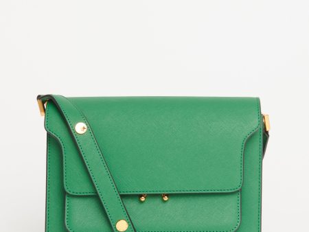 Green Leather Medium Preowned Trunk Bag For Sale