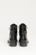 2017 Black Glazed Calfskin Preowned Lace Up Crystal Trimmed Boots Online Hot Sale