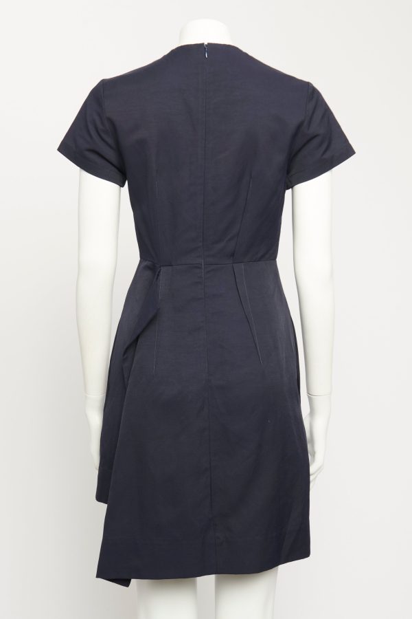 Navy Black Panelled Preowned Dress on Sale