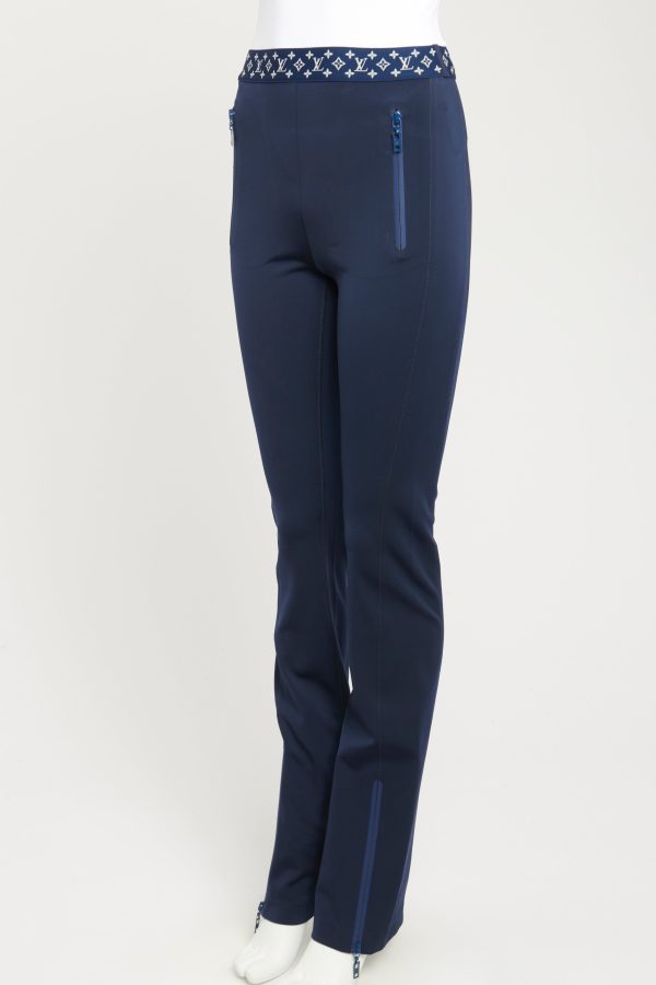 Night Blue Polyamide Preowned Seamless Flight Mode Flared Leggings Cheap