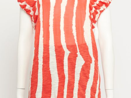 Zebra-Striped Drawstring Preowned T-Shirt Online Sale