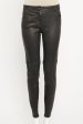 Faux Black Leather Zip Leg Preowned Pants Fashion