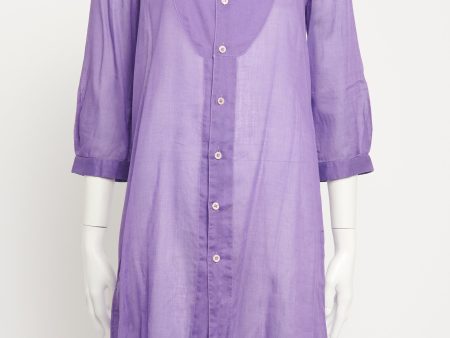 2008 Linen Violet Preowned Shirt Dress For Cheap