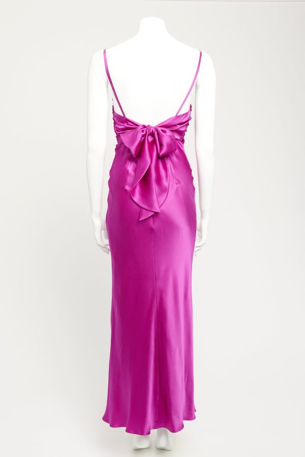 Magenta Silk Preowned Twisted Maxi Dress Discount