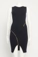 Navy Wool Zip Detail Preowned Dress For Sale