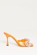 Fluo Orange PVC & Leather Preowned Double Bow Mules Sale