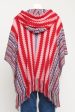 Wool-Blend Preowned Zigzag Hooded Poncho Online Hot Sale