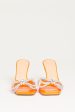 Fluo Orange PVC & Leather Preowned Double Bow Mules Sale