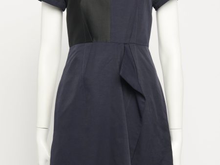 Navy Black Panelled Preowned Dress on Sale