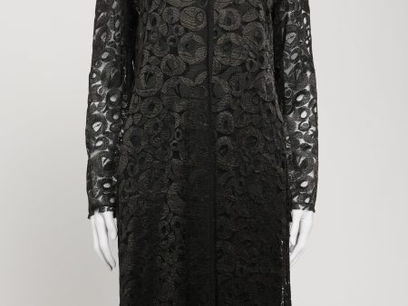 2015 Black Lace Preowned Semi-Sheer Jacket on Sale