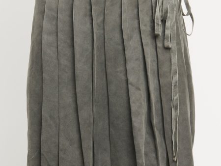 1990s Silk Pleated Wrap Around Preowned Skirt Online now