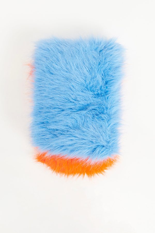 2011 Orange & Blue Faux Fur Preowned Colour Block Scarf Online