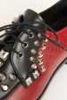 Red and Black Studded Preowned Derby Shoes Online now