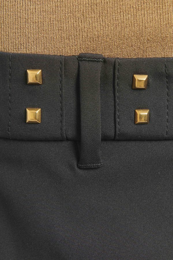 Black Silk Blend Preowned Studded Trousers Online