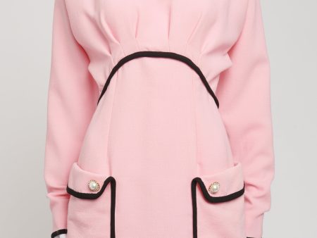 2021 Pink Wool Preowned Mini Dress on Sale