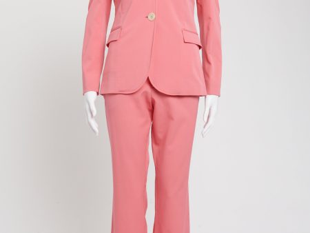 Pink 2015 Wool Preowned Suit For Cheap