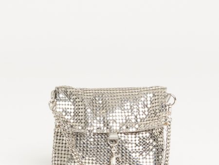 Silver Chainmail Preowned Crossbody Soft Cardholder For Sale