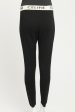 Black Cotton Blend Preowned Logo Leggings on Sale