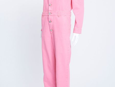 Pink Denim Boiler Suit Cheap