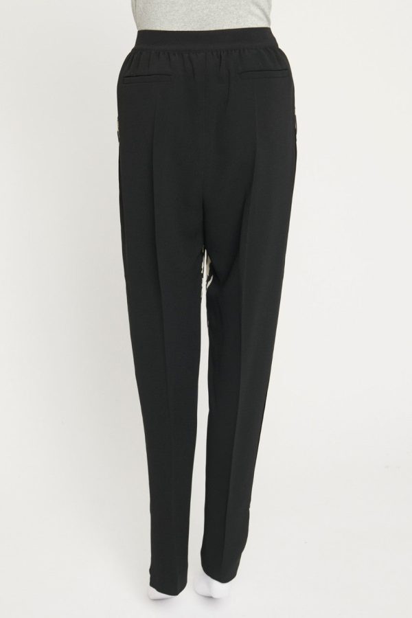 Black and White Abstract Tapered Trousers Fashion