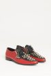 Red and Black Studded Preowned Derby Shoes Online now