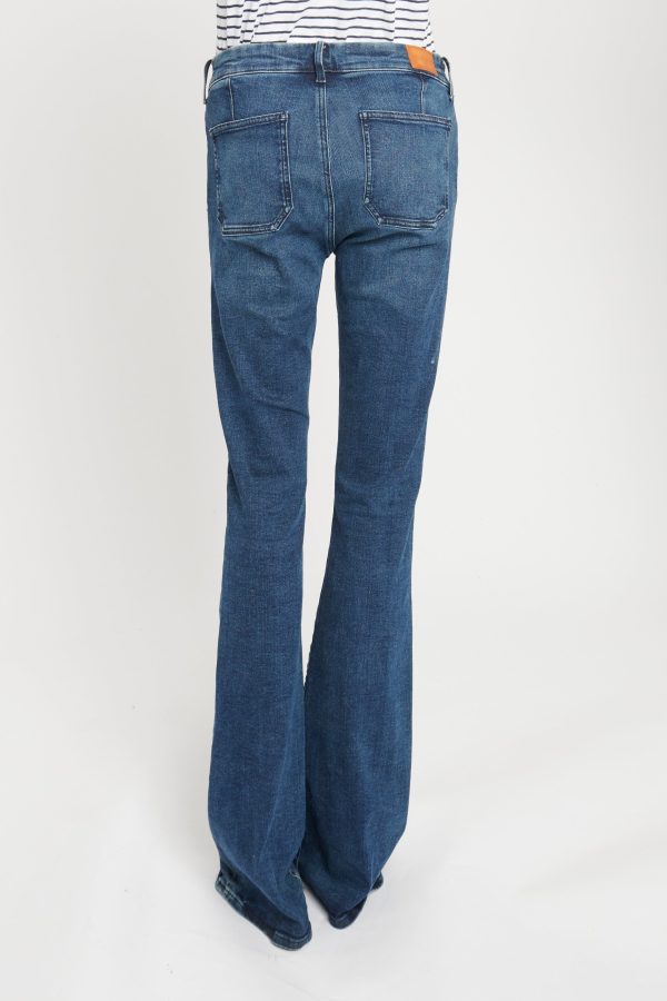 Blue High-Rise Slim Kick Flare Jeans Supply