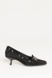 Black Suede Buckle Preowned Kitten Heel For Sale