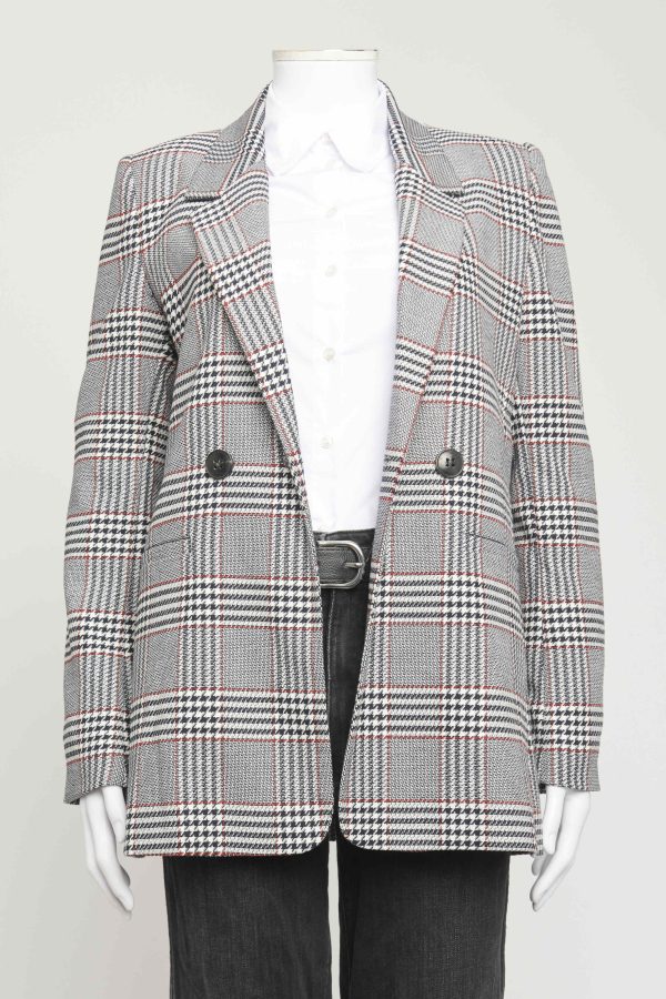 Multicoloured Houndstooth Polyester Blend Preowned Madeline Plaid Blazer For Sale