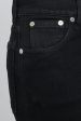 Black Denim High-Waist Straight Leg Jeans Cheap