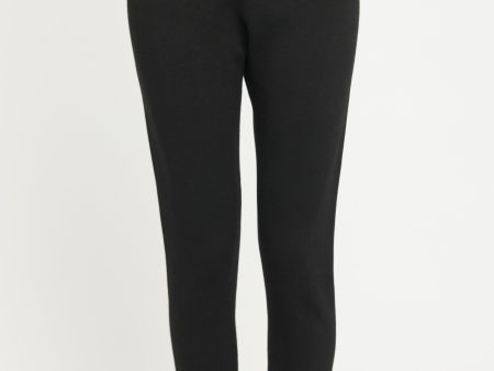 Black Cotton Blend Preowned Logo Leggings on Sale