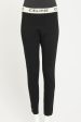 Black Cotton Blend Preowned Logo Leggings on Sale