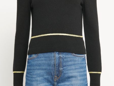 Black Wool Preowned Cut-Out Knitted Jumper on Sale