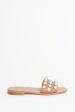 Montana Crystals Brown Leather Preowned Flat Sandals Online Sale