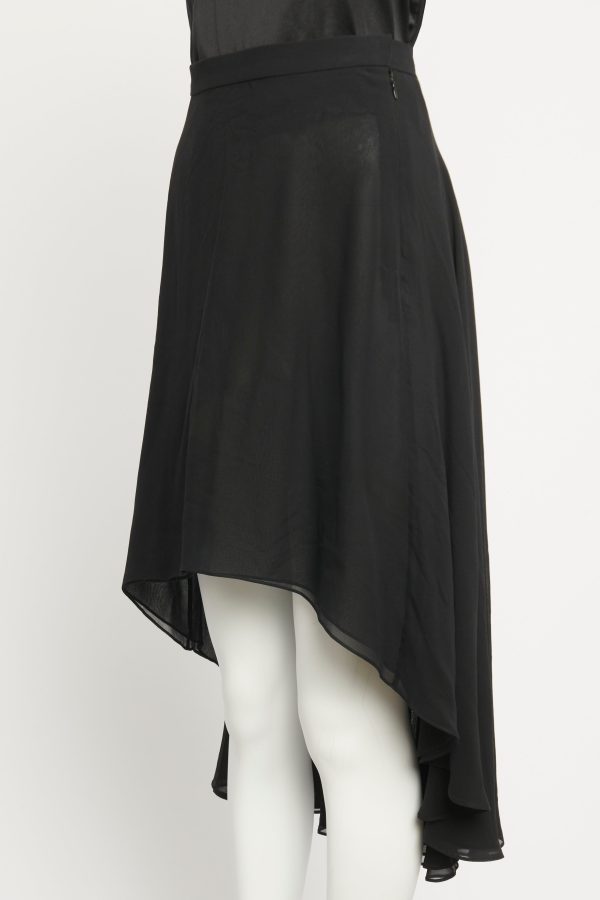 1990s Asymmetrical Vintage Silk Sheer Preowned Skirt Online