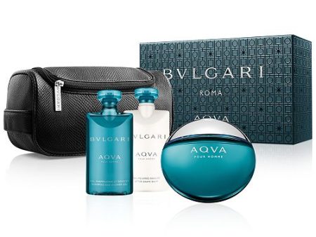 Bvlgari AQVA Pour Homme 4 Piece Gift Set by Bvlgari 4 for Men Hot on Sale