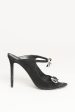 Black Suede Preowned Bow Peep-Toe Mules Online Hot Sale