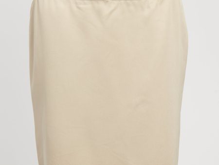 Beige Silk Preowned Corset Style Knee Length Skirt For Sale