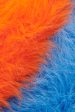 2011 Orange & Blue Faux Fur Preowned Colour Block Scarf Online