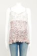 Blue Viscose Preowned Floral Lace Trim Camisole Top Fashion