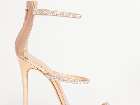 Rose Gold Preowned Coline Crystal Sandals Sale