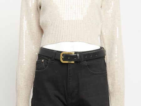 Taupe Cashmere Preowned Camilla Melange Cropped Jumper For Discount