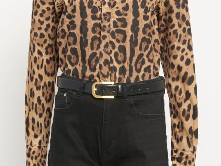 Animal Print Cotton Preowned Shirt Online Sale