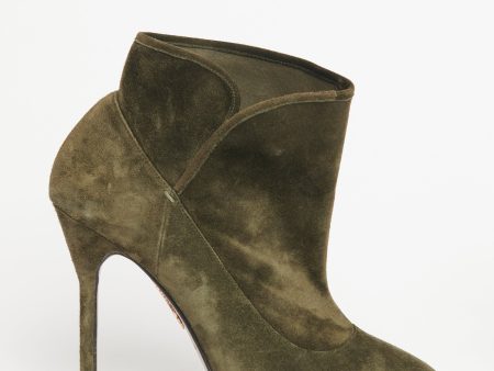 Green Suede Preowned Ankle Boots Online